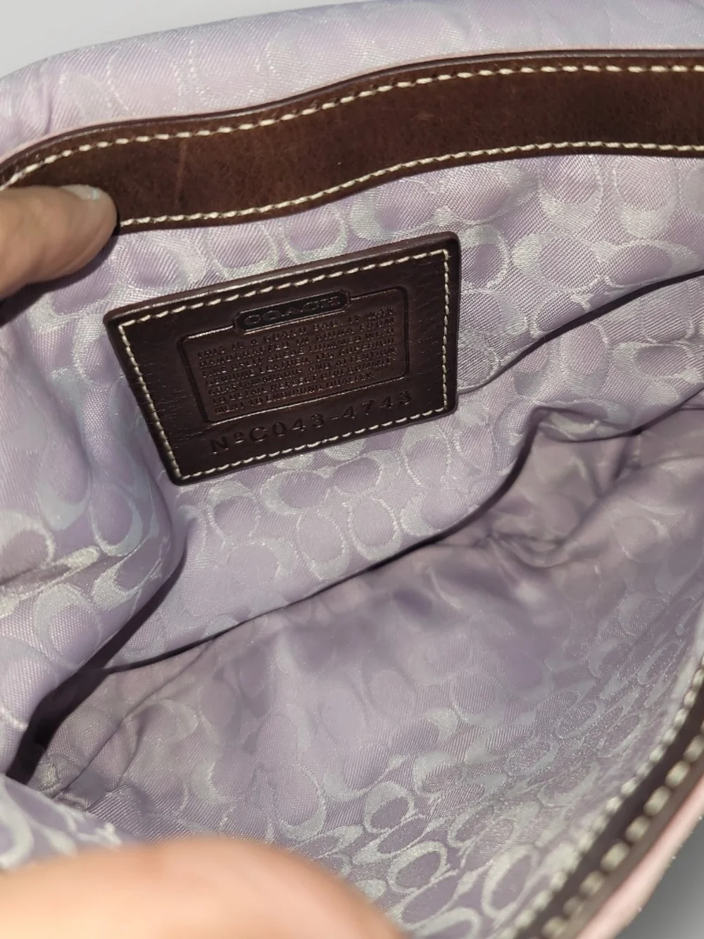 COACH VTG Lilac Soho Suede Flap Crossbody Bag with Brown Leather Trim 2004